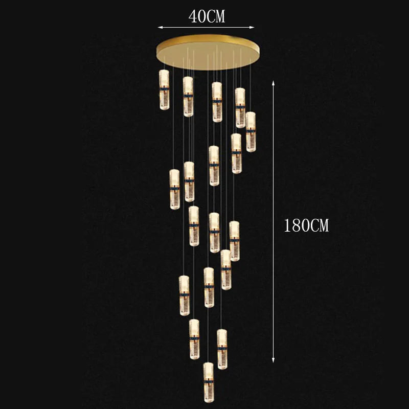 Afralia™ Modern Stair Chandelier Pendant Light LED Ceiling Lamp for Living Room