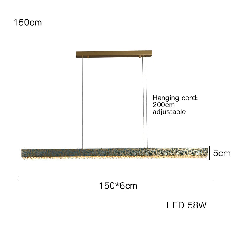 Afralia™ Blue Copper Crystal LED Ceiling Chandelier for Dinning Room