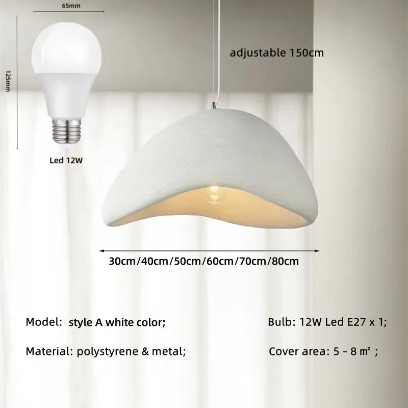 Afralia™ Wabi Sabi E27 LED Pendant Light - Nordic Minimalism Loft Hang Lamp