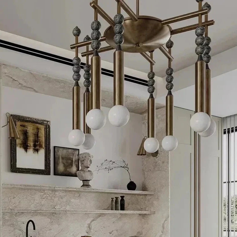 Afralia™ Bronze Marble Copper Wall Lamp for Artistic Indoor Lighting