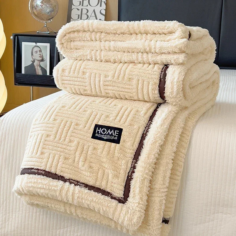 Afralia™ Fluffy Fleece Blanket for Bed Sofa Cover Glade Cozy Warmth Blanket