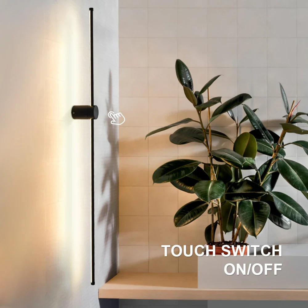 Afralia™ Modern LED Wall Lamp with Touch Switch, 350° Rotation for Bedroom and Living Room