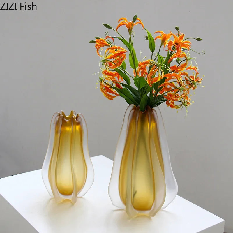 Afralia™ Carambola Glass Vase: Stylish Floral Table Decoration & Room Accent