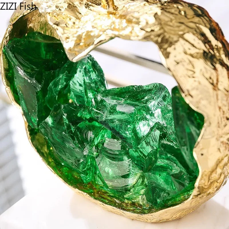 Afralia™ Gold-plated Apple/Pear Alloy Ornaments for Living Room Desk Decoration