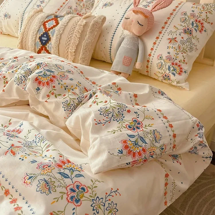 Afralia™ Boho Cotton Printed Bedding Set | Super Soft Bed Sets for Single Double Size