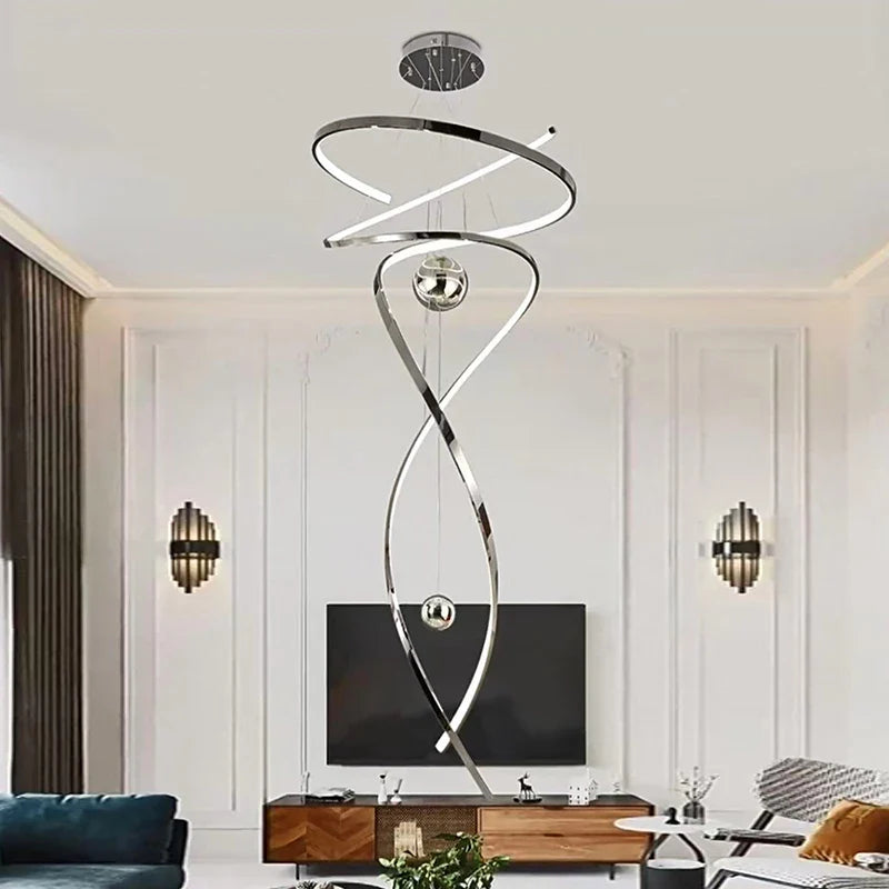 Afralia™ Staircase Chandeliers LED Pendant Light for Living Room Indoor Lighting