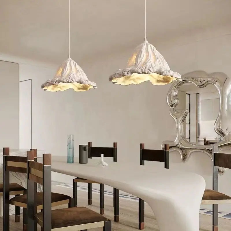 Afralia™ Retro Resin Lotus Leaf Pendant Lights for Home Decor and Interior Lighting