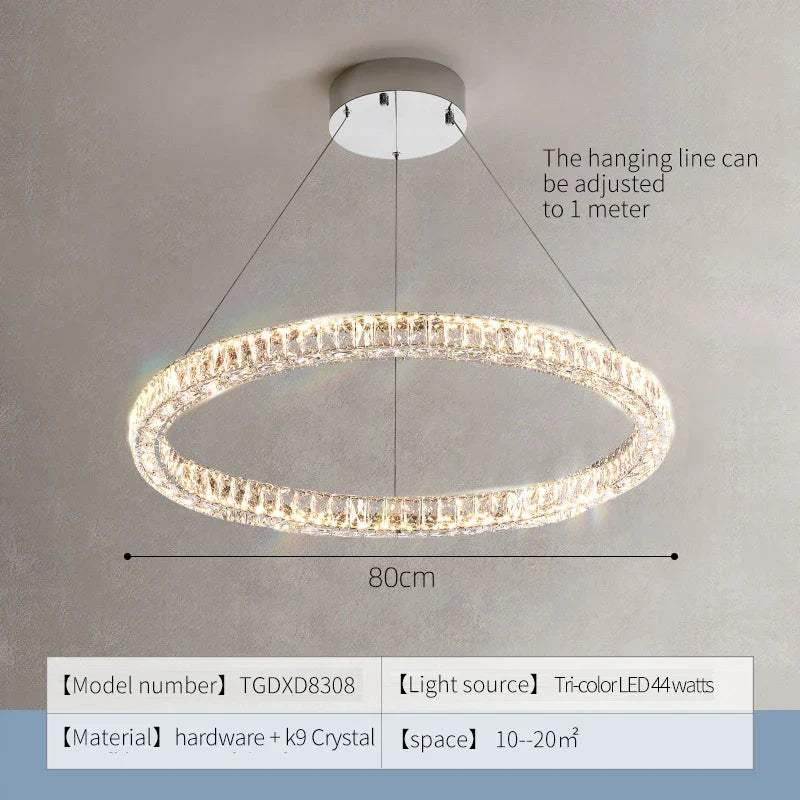 Afralia™ Crystal Chandelier Ring - Elegant Light Luxury for Living Room, Dining Room & Bedroom