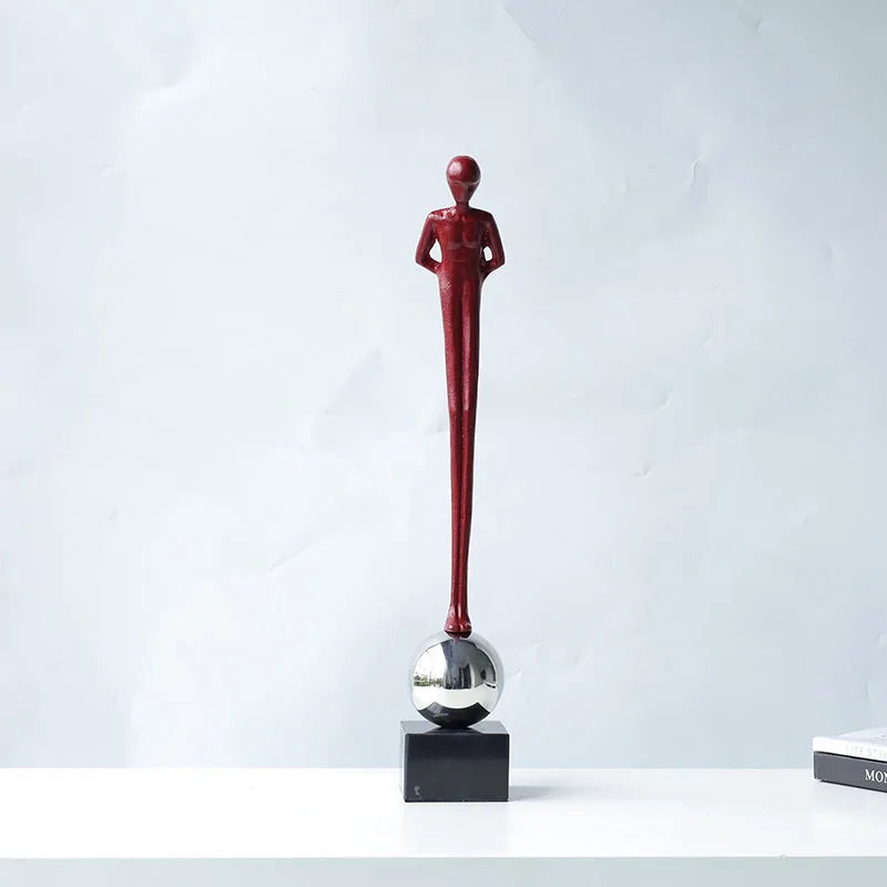 Afralia™ Abstract Thinker Metal Figurine Portrait Sculpture Home Decoration