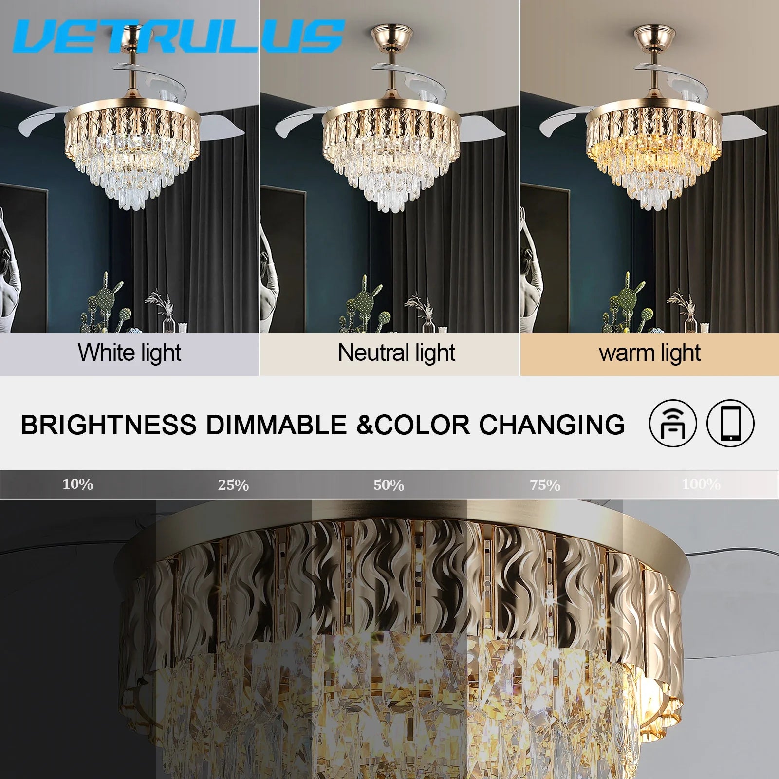 Afralia™ Smart Ceiling Fan with Remote Control and LED Light