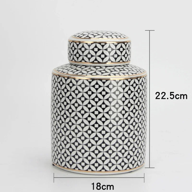 Afralia™ Handmade Ceramic Storage Jar with Lid for Tea, Spices, Home Decor