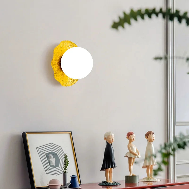 Afralia™ Lotus Leaf LED Wall Lamp for Modern Nordic Style Living Room