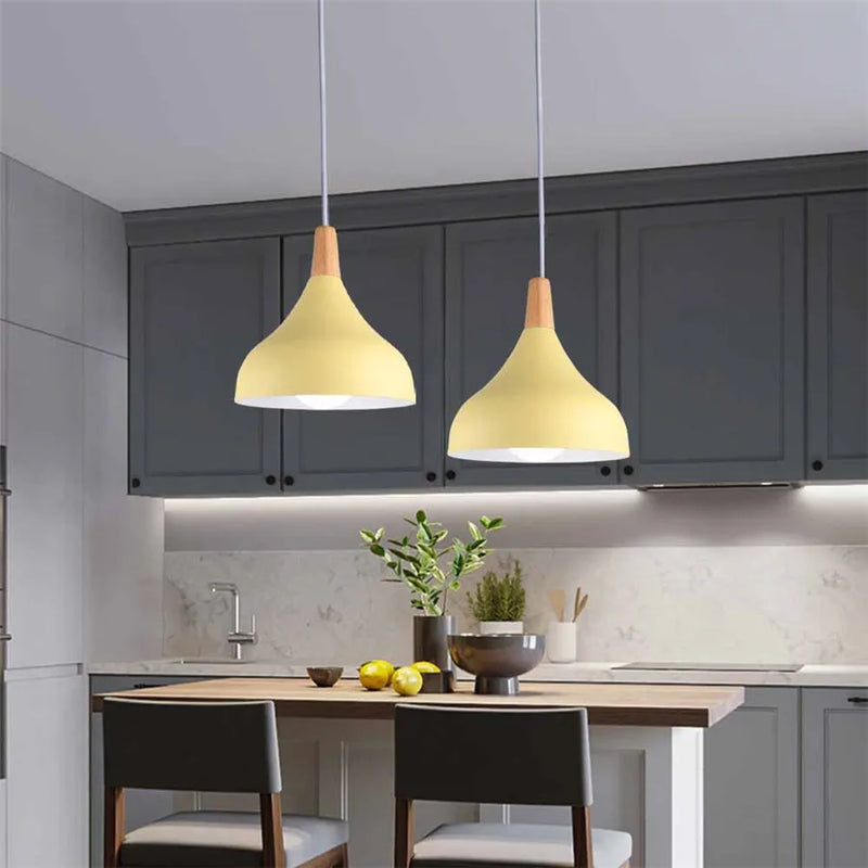 Afralia™ Nordic Yellow Pendant Light for Home and Restaurant Hanging Decor