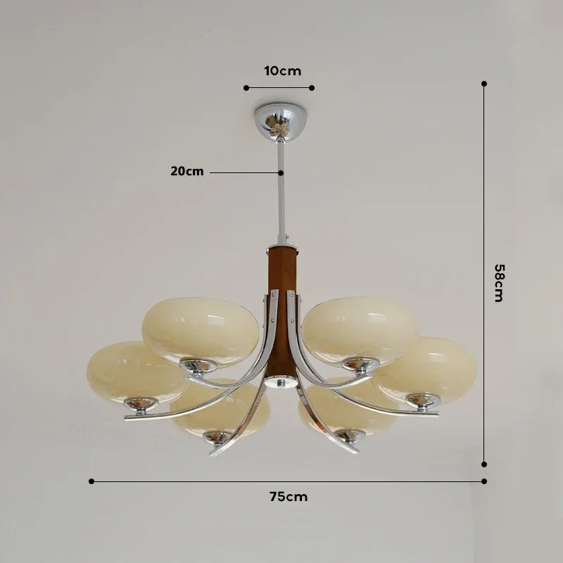 Afralia™ Milk White Glass Pendant Chandelier: Retro Bauhaus Style for Bedroom, Living Room, Restaurant