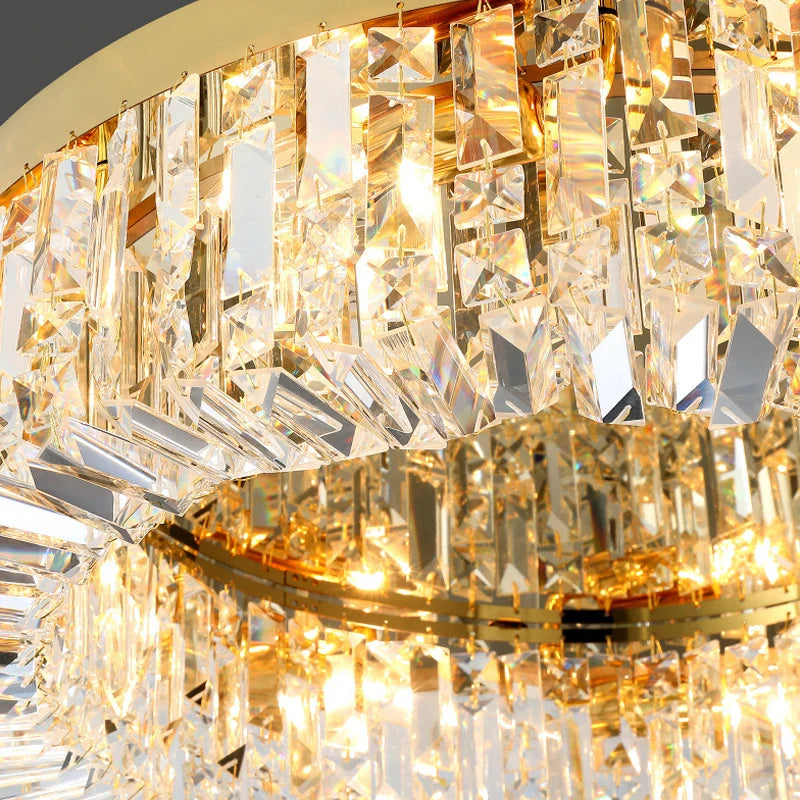 Afralia™ Elegant Gold Crystal Chandelier Ceiling Light for Luxury Home Decor