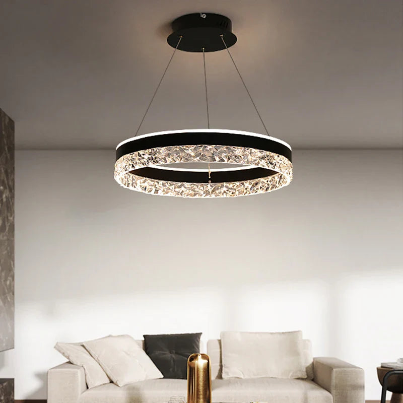 Afralia™ Modern Round Chandelier for Dining Room, Living Room, Bedroom - Nordic Style