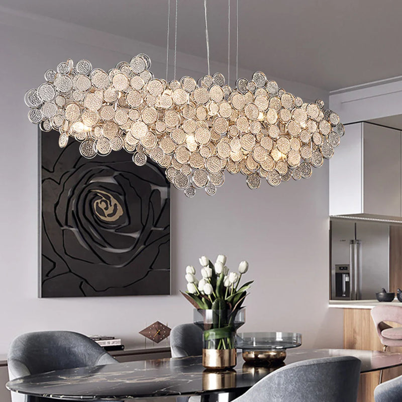 Afralia™ 2024 Trend LED Ceiling Chandelier for Living Dining Bedroom, Modern Lustre Hanging Light