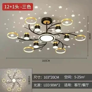 Afralia™ Nordic Starry Sky Dimmable LED Ceiling Chandelier for Home Decor Lighting