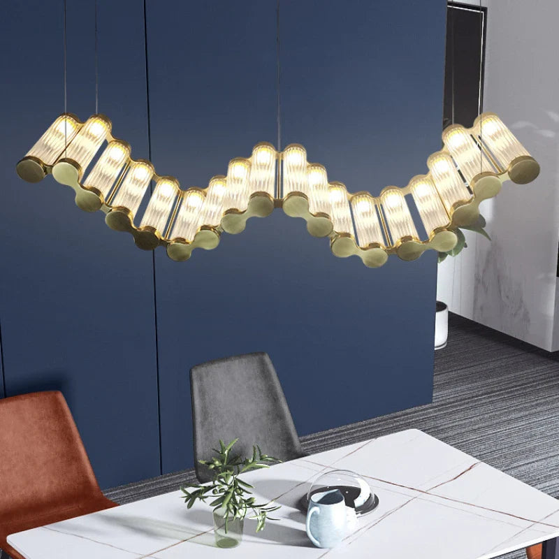 Afralia™ Golden Chandelier LED Dimming Light for Modern Living Room & Bedroom