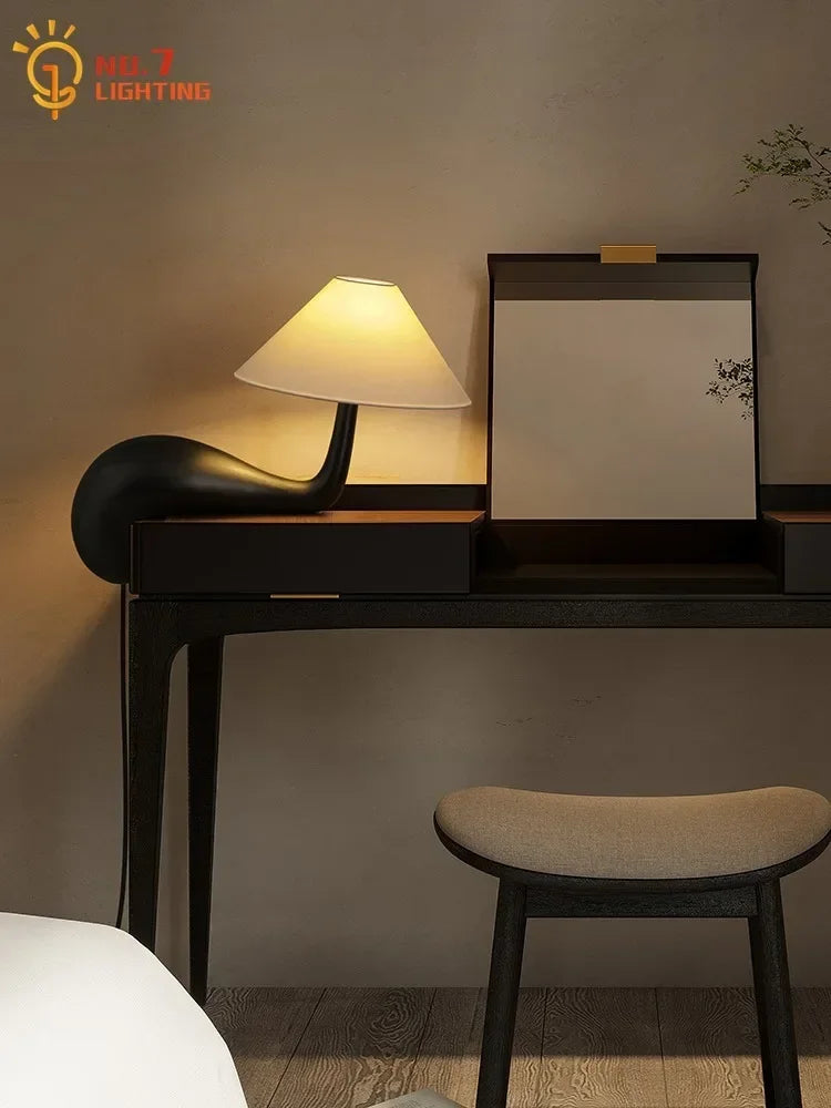 Afralia™ Solid Wood Table Lamp LED E27 Minimalist Zen Art Decor for Tea Room & Study