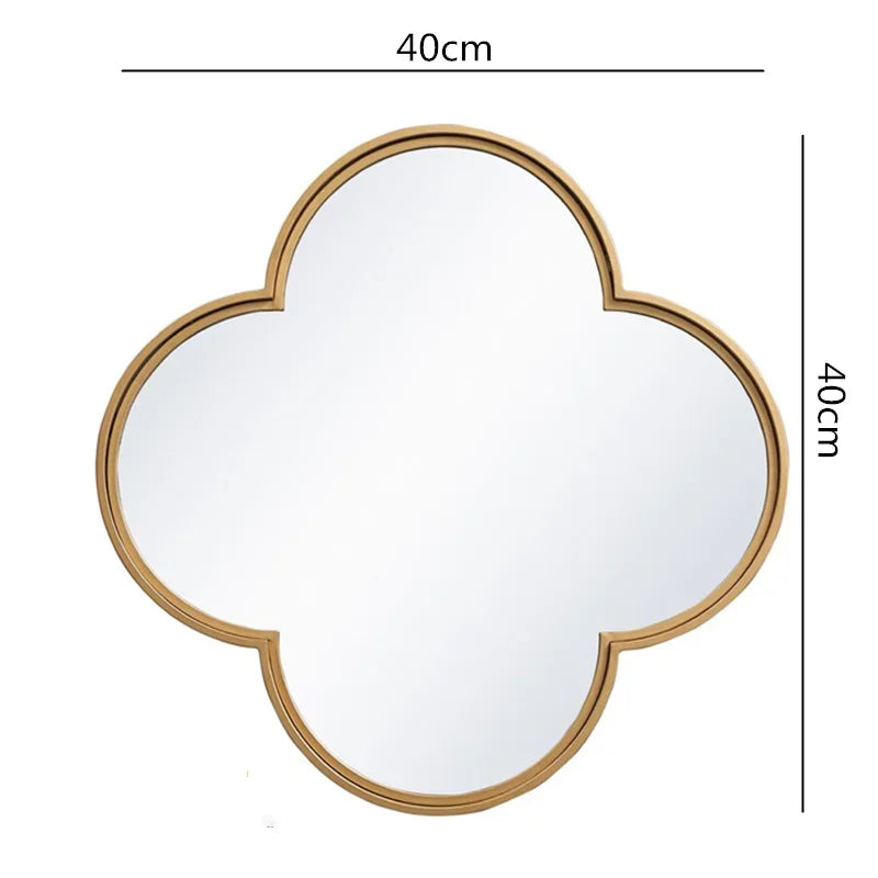 Afralia™ Golden Border Geometric Plum Flower Mirror Wall Decoration