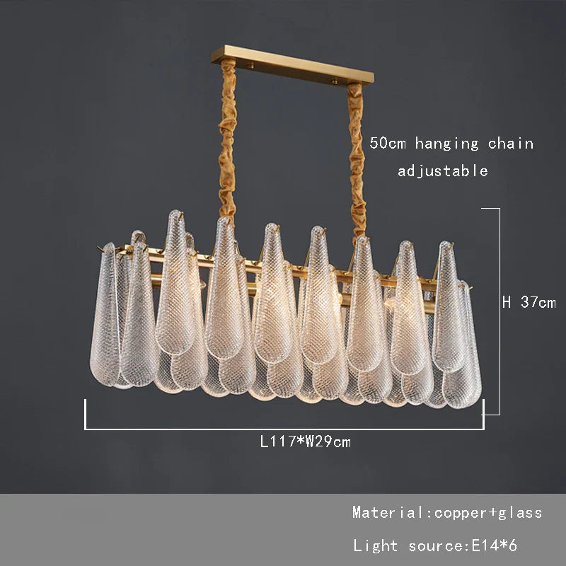 Afralia™ Gold Glass Pendant Light for Dining Table & Hotel, Modern Foyer Ceiling Lamps