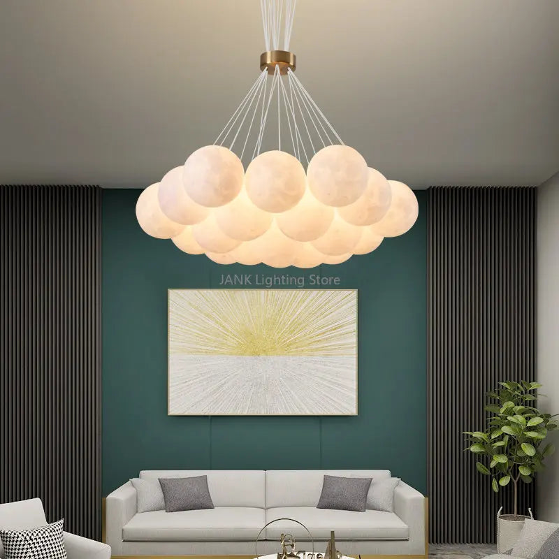 Afralia™ Bubble Ball Pendant Chandelier for Children's Room - Colored Planet LED