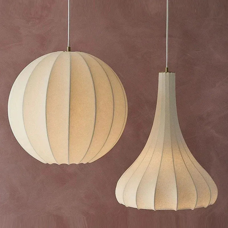 Afralia™ Silk Lantern Cocoon Pendant Lamp: Minimalist Japanese Style Noguchi Lighting