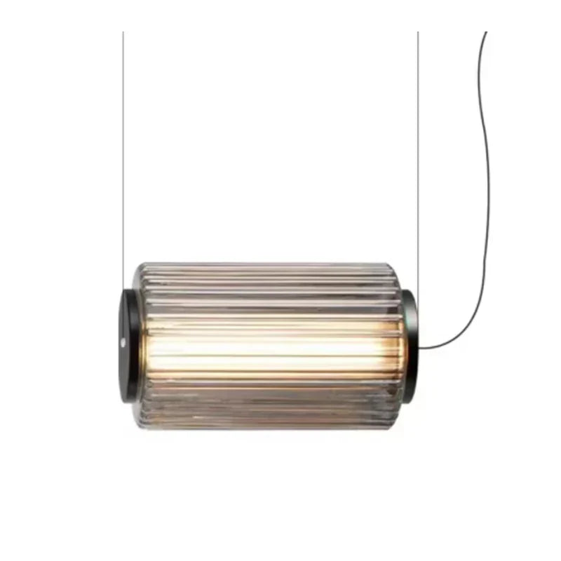 Afralia™ Smoke Grey Glass LED Pendant Light for Dining and Living Room Decor