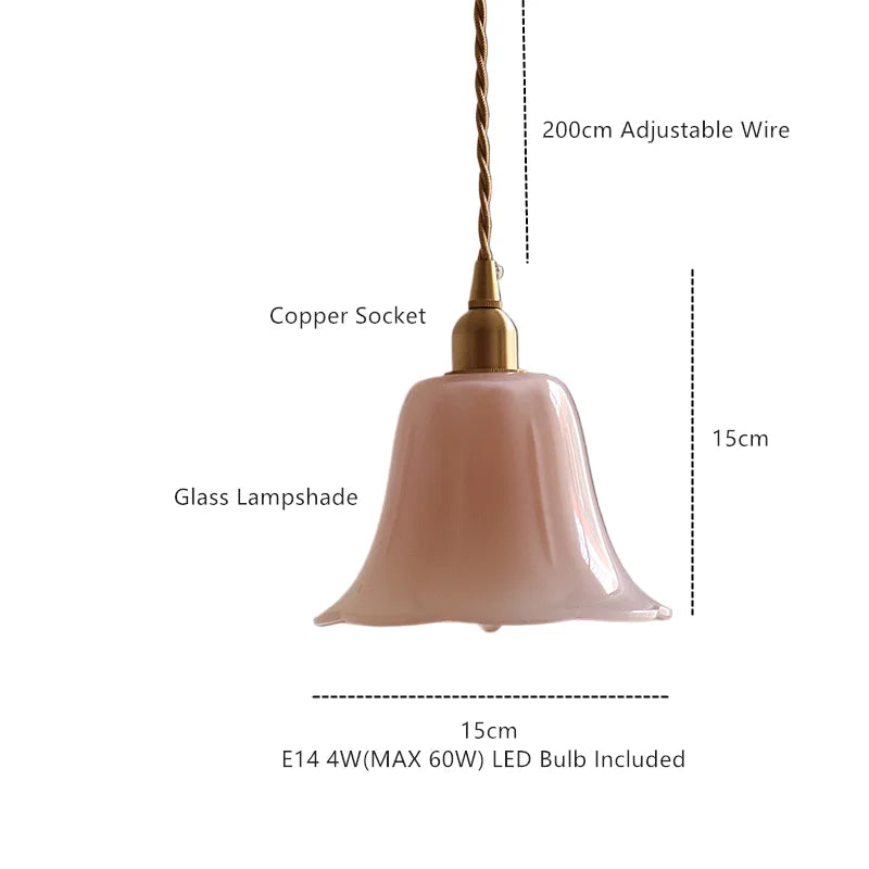 Afralia™ Glass Pendant Light E14 LED Hanging Lamp for Home Decor Living Room Bedroom.