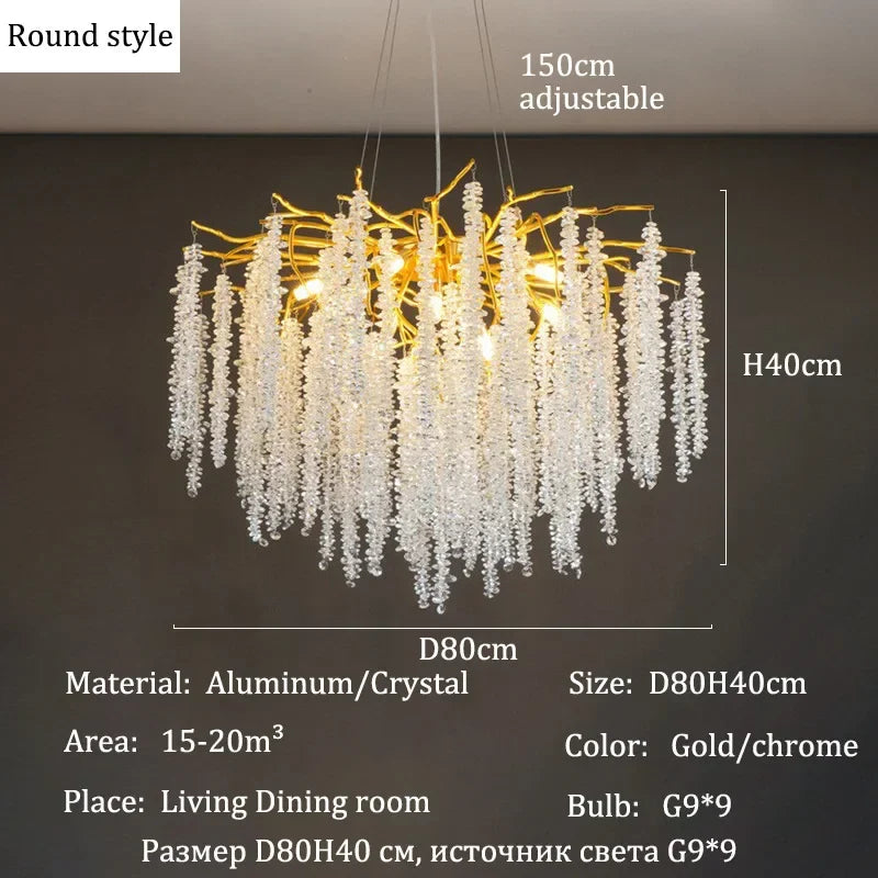 Afralia™ Crystal Chandeliers: Luxury LED Ceiling Pendant Lamps for Home Villa Living Room.