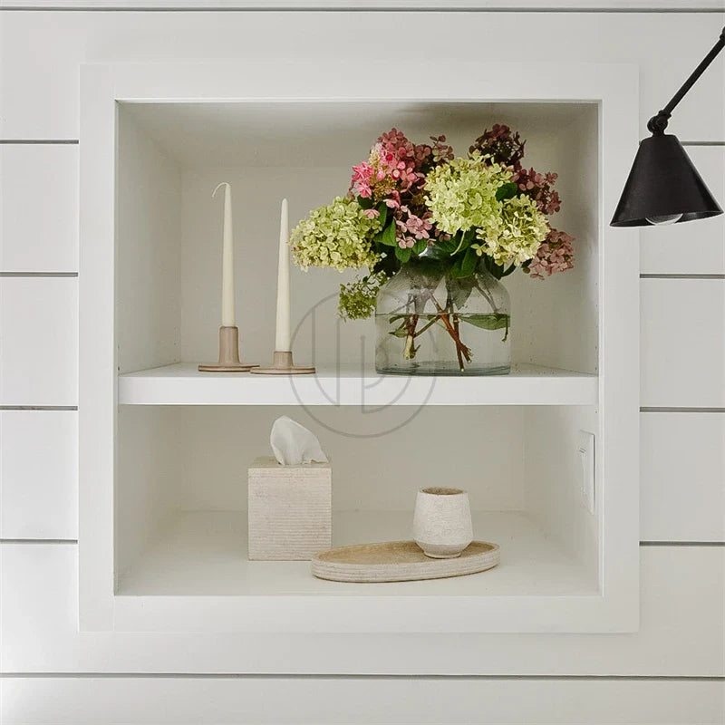 Afralia™ Marble Beige Travertine Storage Jar with Lid