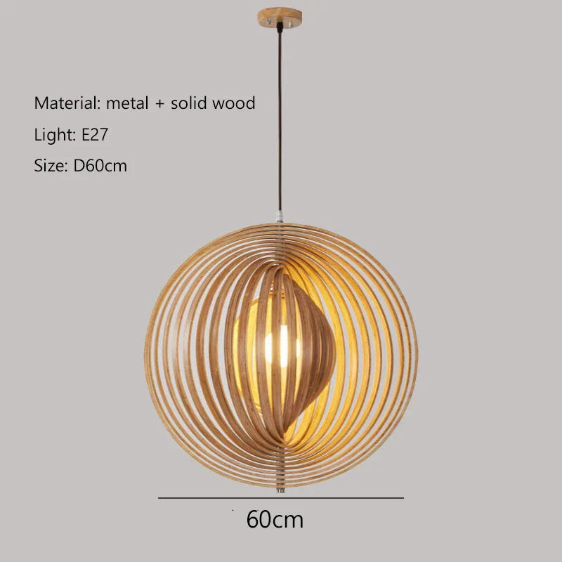 Afralia™ Wooden LED Pendant Lights for Dining Room Chandelier and Bedroom Decor