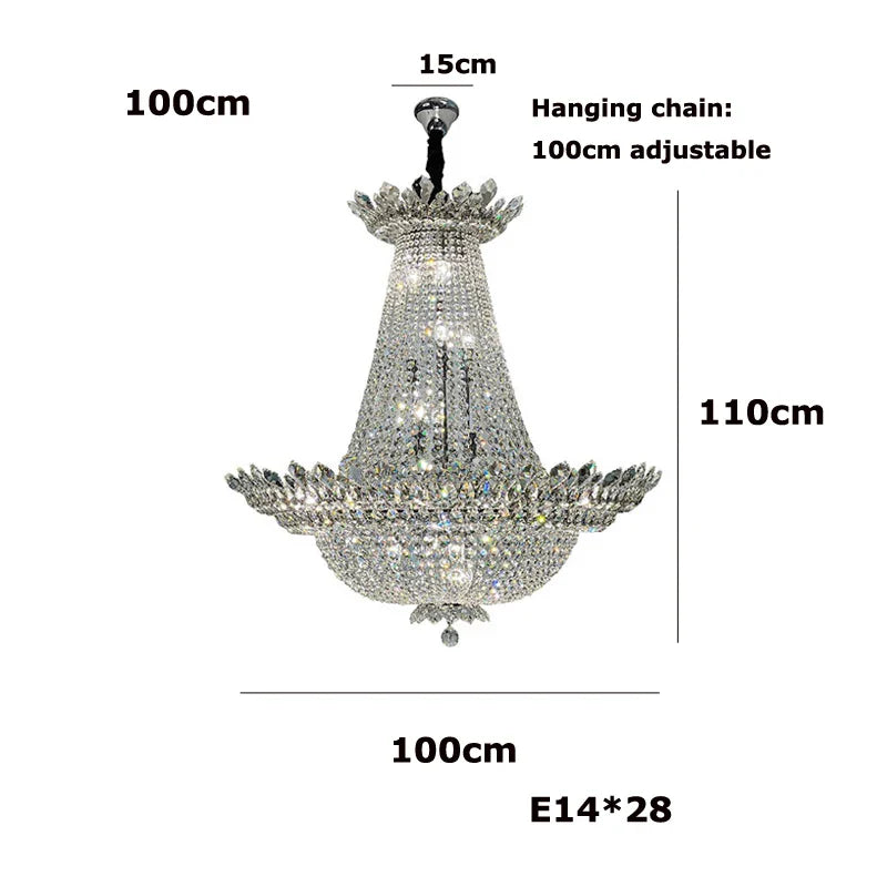 Afralia™ K9 Crystal Chrome LED Chandelier for Trendy Living Room Lighting