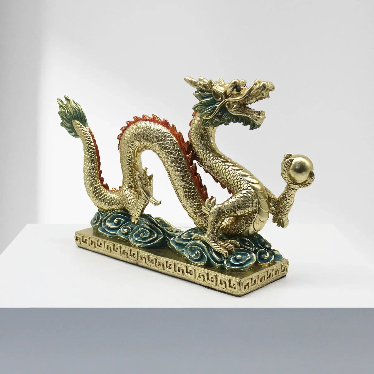Afralia™ Chinese Dragon Resin Sculpture - Zodiac Home Decor Accessory