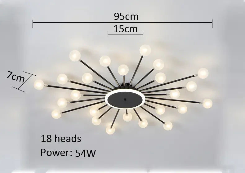 Afralia™ Glass Ceiling Chandelier LED Light Fixture for Living Room Bedroom Kitchen