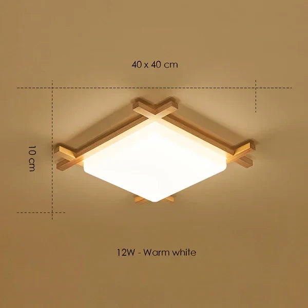 Afralia™ Wood Flush Mount Ceiling Light for Living Room Bedroom