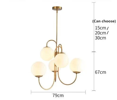 Afralia™ White Glass Ball Chandelier: LED Ceiling Lighting for Dining, Bar, Bedroom - Elegant Indoor Decor