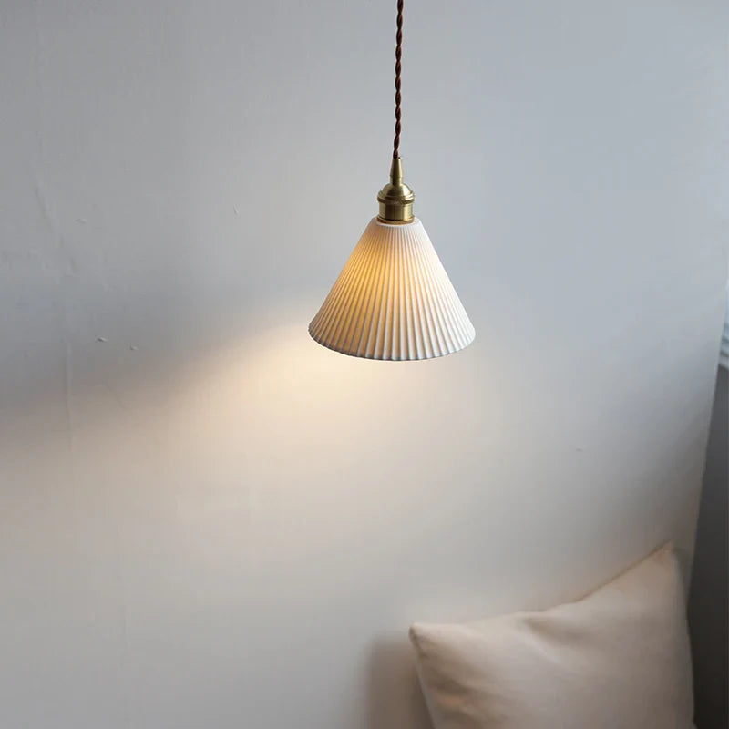 Afralia™ White Ceramic LED Pendant Light | Adjustable Nordic Modern Home Decor Hanging Lamp