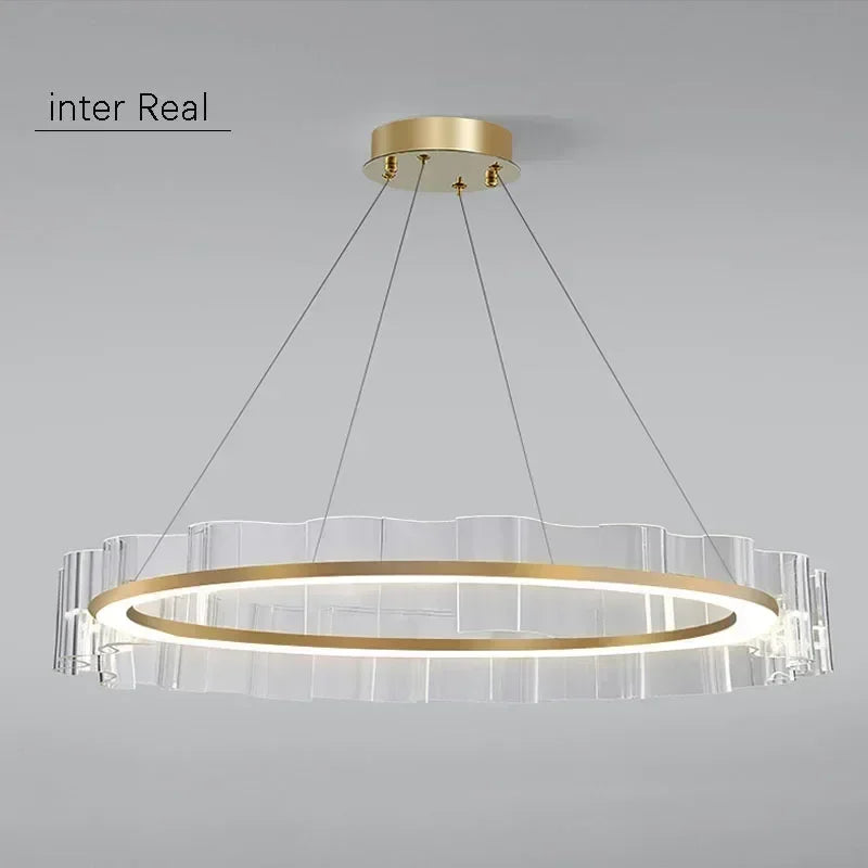 Afralia™ Nordic Luxury Wave Chandelier for Restaurant Bedroom Study Décor