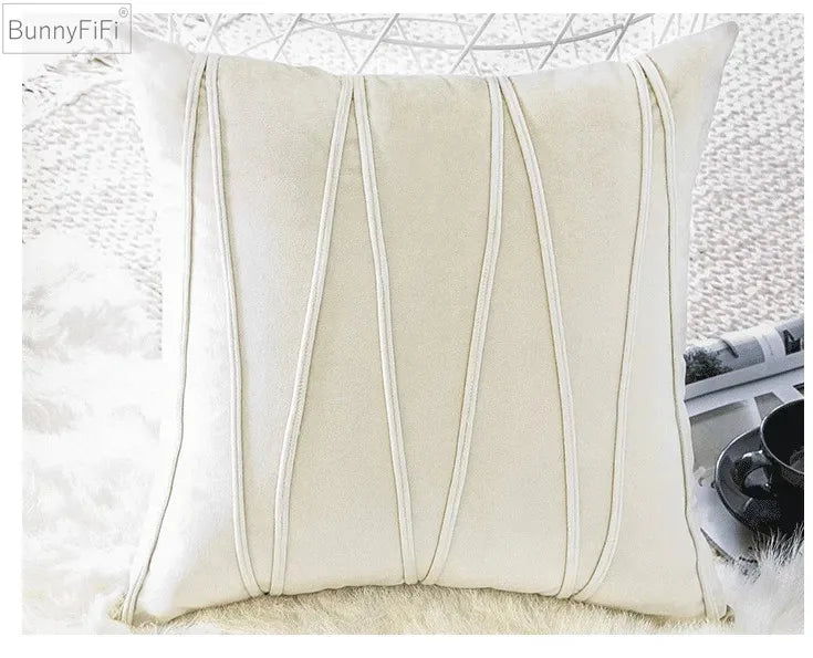 Luxurious Velvet Stripe Pillow Cover by Afralia™ for Stylish Home Decor