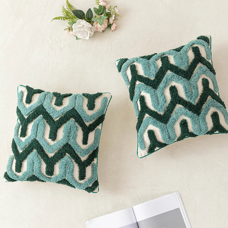 Afralia™ Boho Tufted Geometric Cotton Canvas Pillow Covers