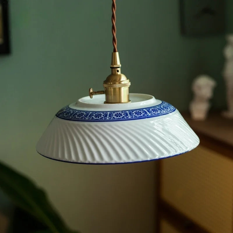 Afralia™ Twill Ceramic LED Pendant Light: Japanese Vintage Style for Home and Cafe