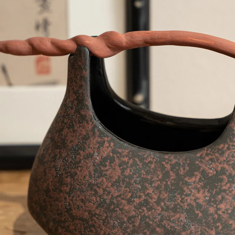 Afralia™ Ceramic Vase Fruit Platter Basket Flower Home Decor Storage Container