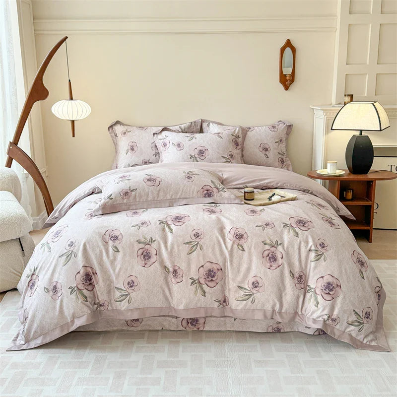 Afralia™ Premium 100s Egyptian Cotton Bedding Set: Quilt Cover, Sheet, Pillowcase