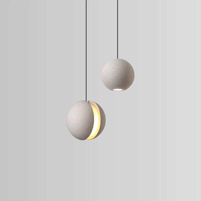 Afralia™ Cement Planet Chandelier Hanging Lamp for Dining Room & Bedroom