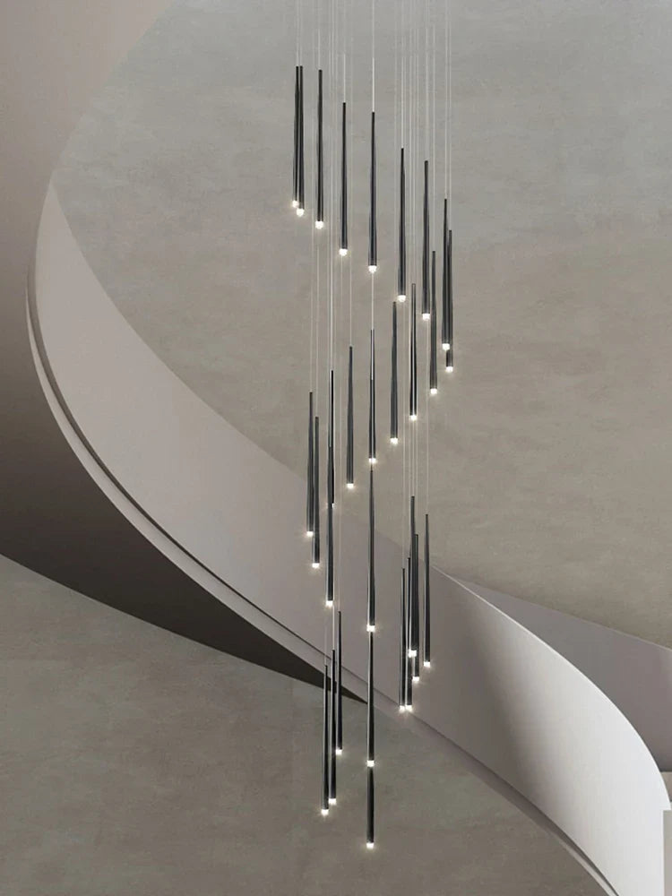 Afralia™ Modern LED Staircase Pendant Chandelier for Living Room Lighting