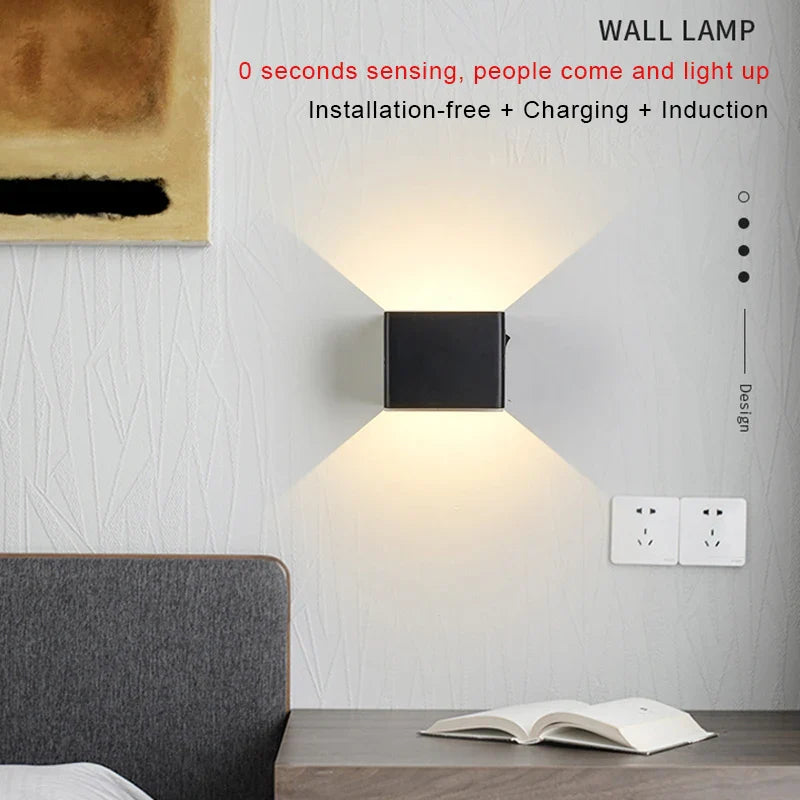 Afralia™ Rechargeable Motion Sensor Wall Sconce Light LED Night Lamp