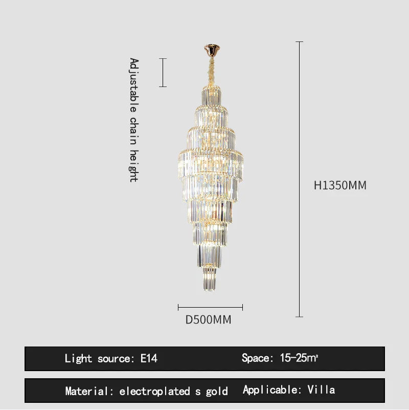 Afralia™ Crystal Pendant Light: Luxury Nordic Villa Chandelier with Hollow Design