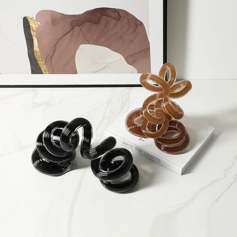 Afralia™ Spring Spiral Hollow Ring Ornament Statue for Home Decor & Handicrafts